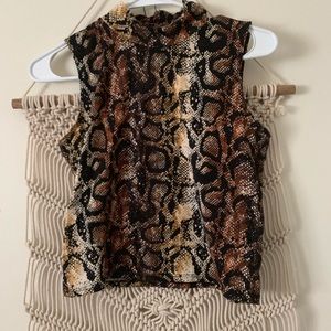 Snakeskin print tank top (high neck)